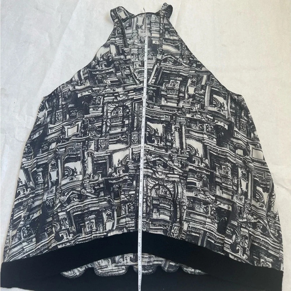 3.1 PHILLIP LIM Silk Printed Tank Top V-neck Black White Size S - Picture 5 of 10